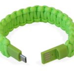 Bracciale Paracord con Micro USB Verde
