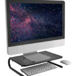 Stand Supporto da Scrivania per Monitor Notebook in Metallo 370mm Nero