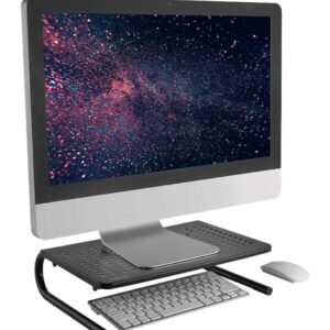 Stand Supporto da Scrivania per Monitor Notebook in Metallo 370mm Nero