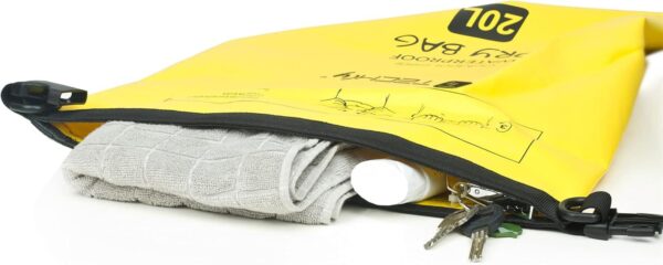 Sacca Impermeabile 20L Dry Bag con Tracolla Regolabile Giallo - immagine 6