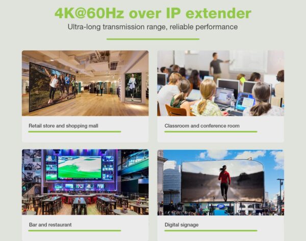 Extender HDMI 4K@60Hz con IR su Cavo Cat.6 fino a 120m - immagine 6