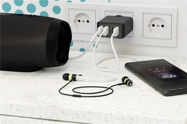 Caricatore da Muro USB a 4 vie 30W Nero - immagine 6