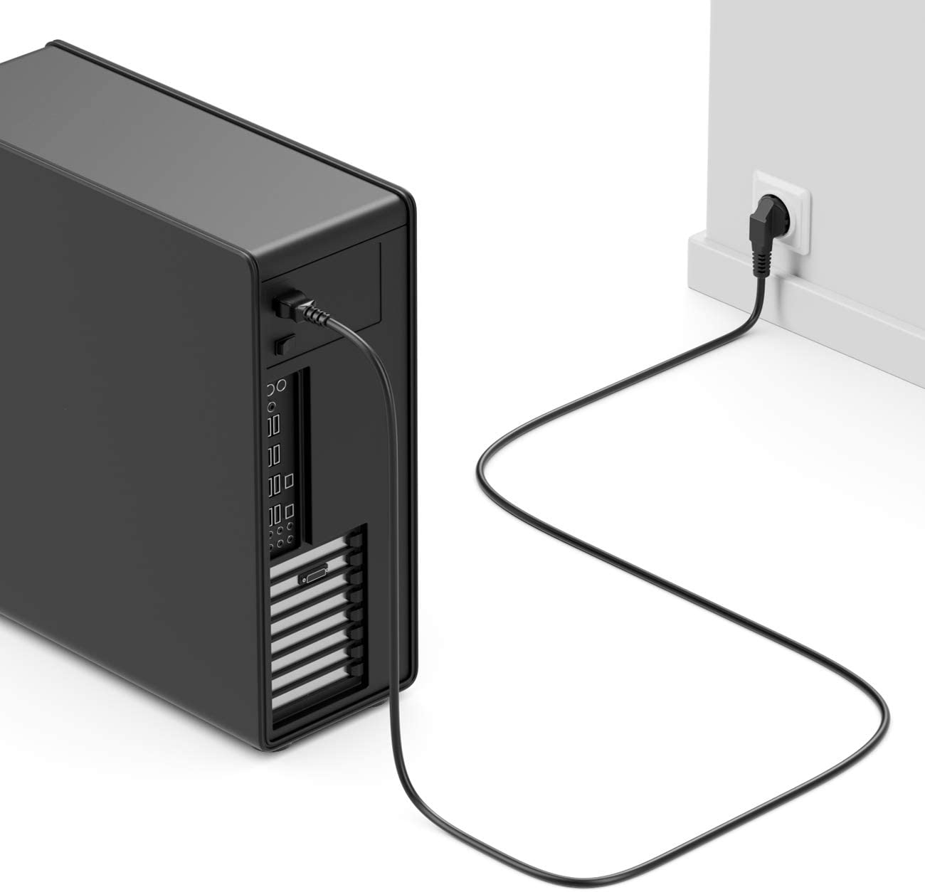 Cavo alimentazione C13 F a Schuko angolato 3 metri nero - immagine 5