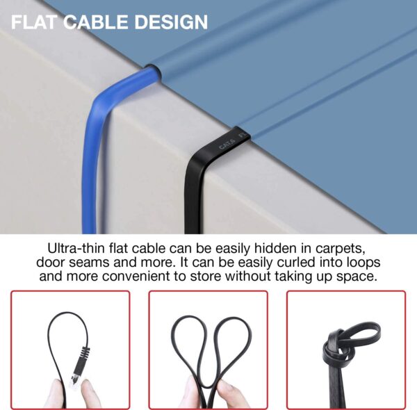 Cavo di Rete Patch Piatto in CCA Cat.5E Bianco UTP 3 metri - immagine 5