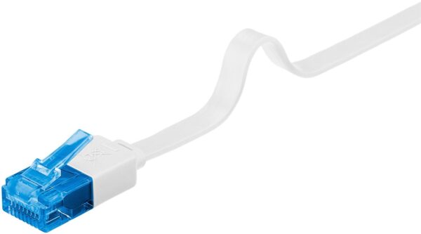 Cavo di rete Patch piatto in Rame Cat.6A U/UTP Bianco 0,5m - immagine 5