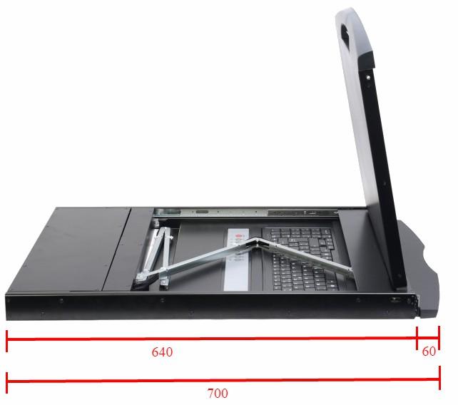 Console KVM USB/PS2 con LCD 19'' da Rack 19'' Dual Rail - immagine 6