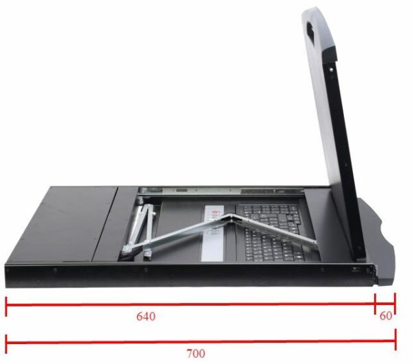Console KVM Switch 8 Porte USB/PS2 con LCD 17'' da Rack 19'' Dual Rail - immagine 6