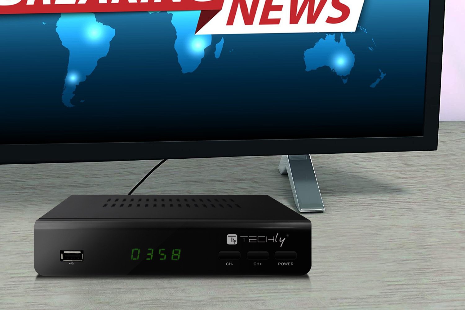 Decoder Ricevitore Digitale Terrestre DVB-T/T2 H.265 HEVC 10bit Metallo con Telecomando Universale 2 in 1 con Alimentatore 12V - immagine 7