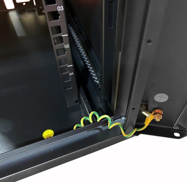 Armadio Rack 19'' a muro 12 unità sezione unica prof. 600mm Nero - immagine 5