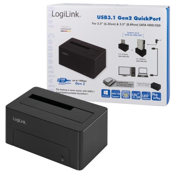 Docking Station USB3.1 Gen2 per HDD/SSD SATA da 2.5''/3.5'' Nero - immagine 5