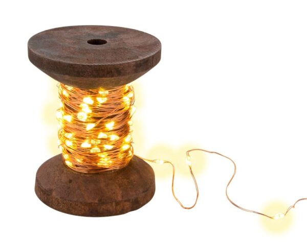 Bobina con Filo di Rame 100 Luci LED IP21 USB Interruttore On Off - immagine 6