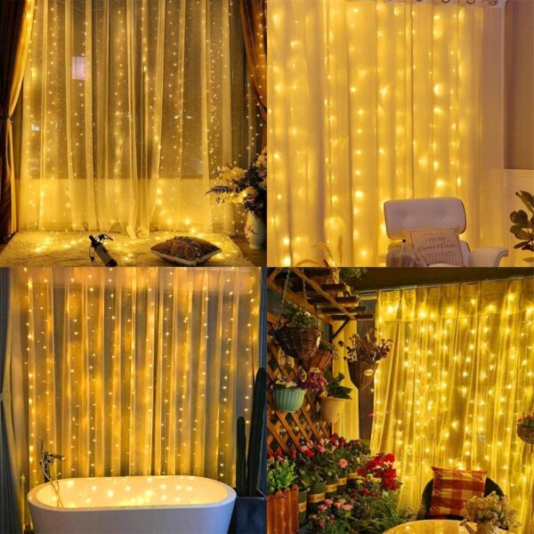 Tenda Natalizia Luminosa 300 LED Alimentazione USB e Telecomando - immagine 6