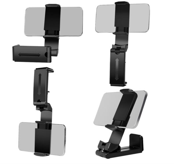 Supporto Porta Smartphone 4,76,9'' con Rotazione 360° Nero - immagine 5