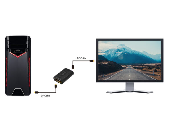 Extender Ripetitore DisplayPort DP F a DP F UHD 8K@60Hz Nero - immagine 5