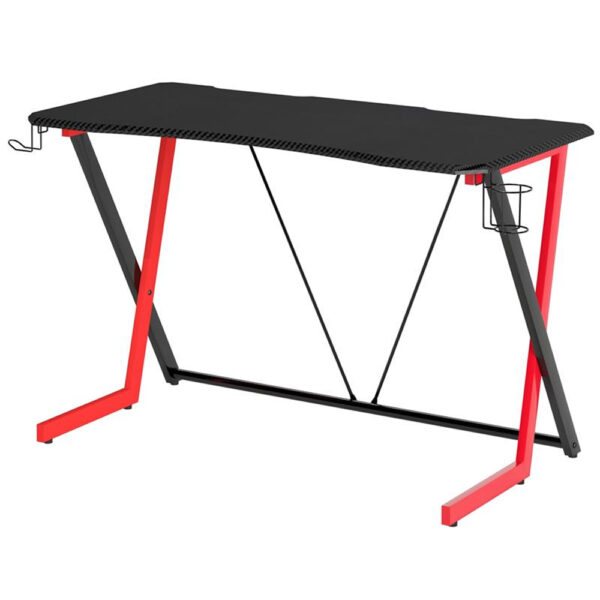 Scrivania Gaming Ergonomica Tavolo Gioco con Porta Bicchiere e Cuffie - immagine 6
