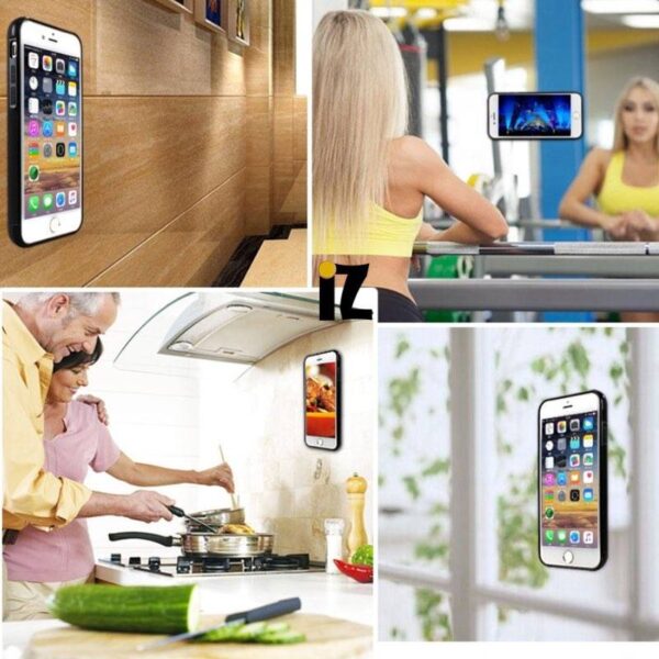 Supporto Smartphone Universale Adesivo Grip Phone con Stand Bianco - immagine 6