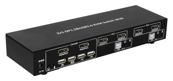 Switch KVM 2 porte DisplayPort1.2 per doppio Monitor - immagine 5