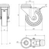 Kit 4 Ruote per Armadi Dotati di Foro per Perno M10 - immagine 5