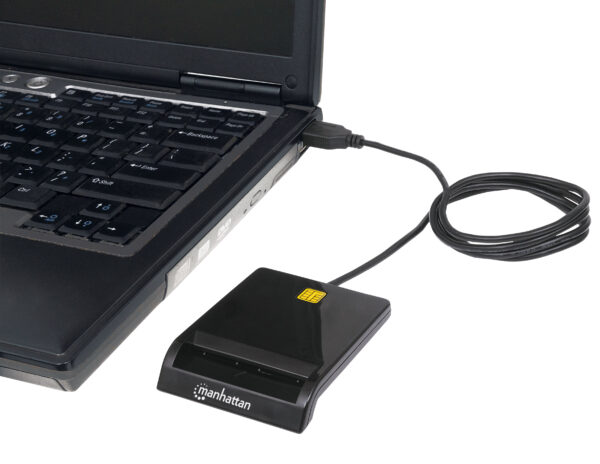 Lettore/Scrittore di Smart Card USB Compatto Nero - immagine 6