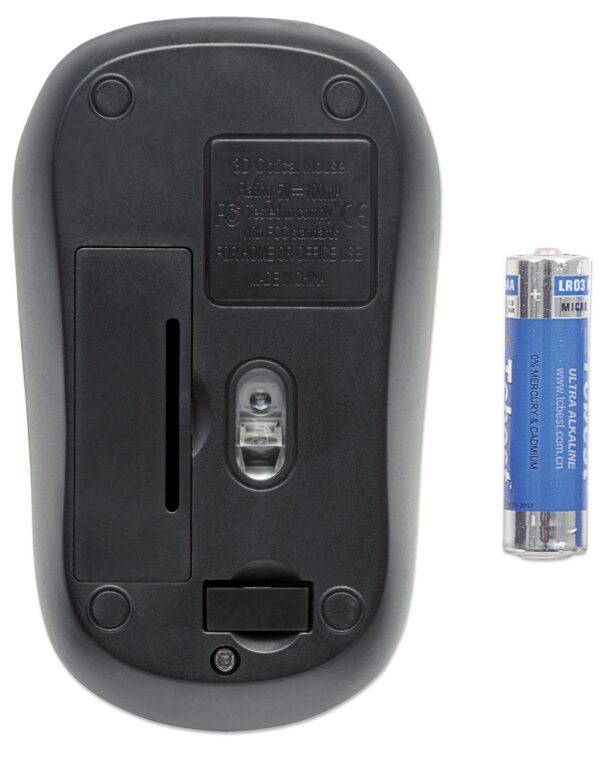 Mouse Ottico Wireless con Micro Ricevitore USB 1000dpi Nero/Verde - immagine 6