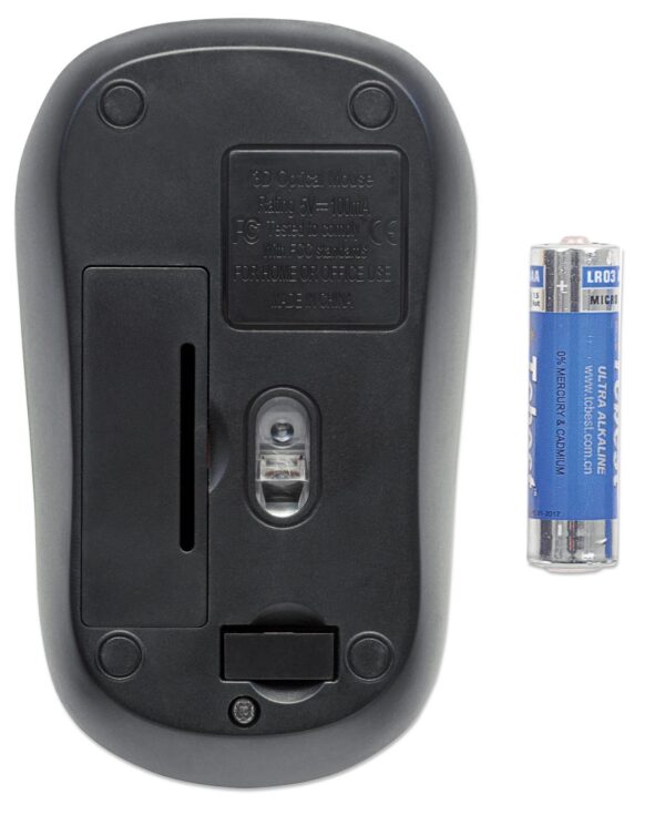 Mouse Ottico Wireless con Micro Ricevitore USB 1000dpi Nero/Azzurro - immagine 6