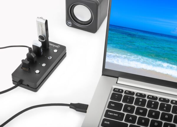 Hub USB 3.0 4 porte Type-A con Interruttori per Singola Porta - immagine 6