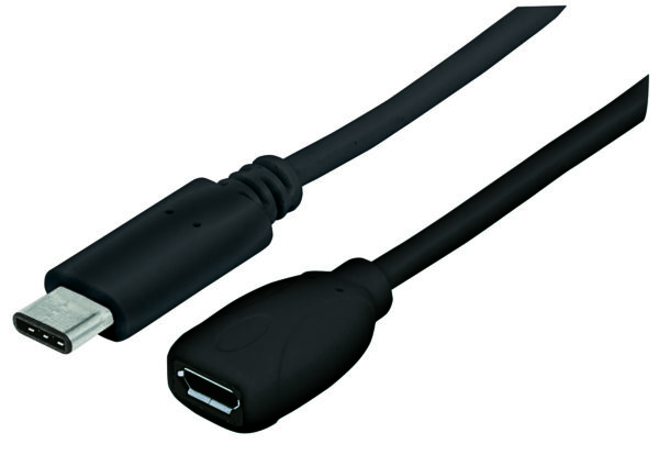 Cavo HiSpeed USB MicroB Femmina / USB-C Maschio 0,15m Nero - immagine 6