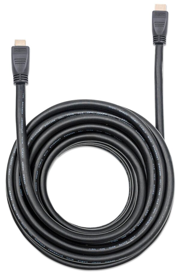 Cavo HDMI CL3 High Speed con Ethernet A/A M/M 15m Nero - immagine 6