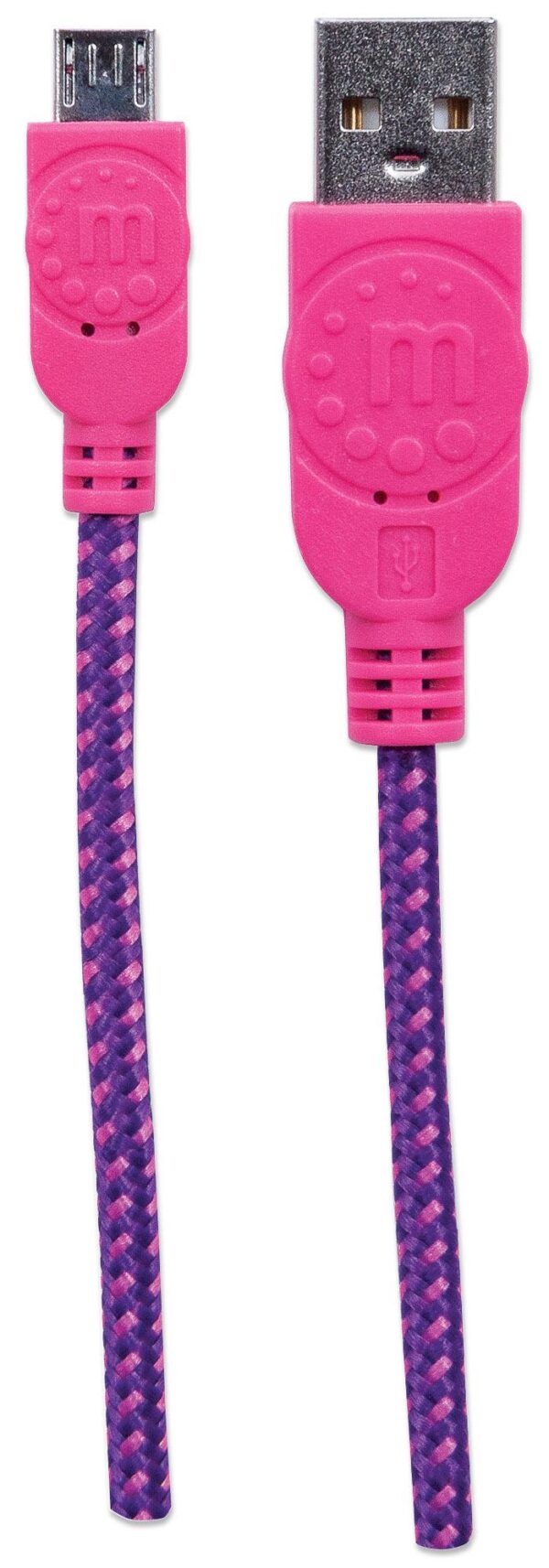 Cavo Micro USB Guaina Intrecciata USB2.0 A M/MicroB M Viola Blister - immagine 6