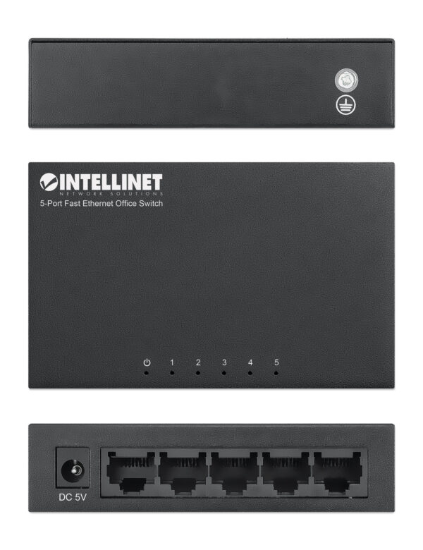 Switch Hub ethernet 10/100Mbps 5 porte desktop in metallo - immagine 6