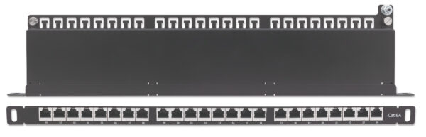 Pannello Patch 24 Posti 19'' 0.5U Cat6a Schermato Nero - immagine 6