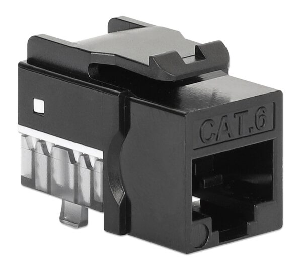 Frutto Keystone Slim Cat.6 per Cavo Rigido con Supporto Punch-Down 25 pz Nero - immagine 5