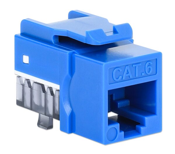Frutto Keystone Slim Cat.6 per Cavo Rigido con Supporto Punch-Down 25 pz Blu - immagine 5