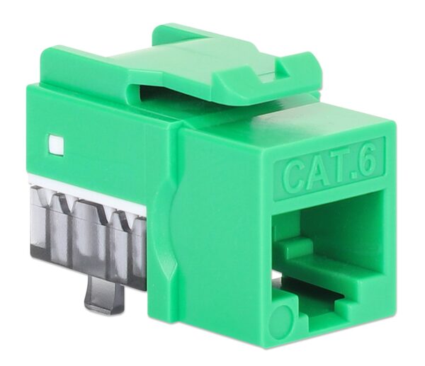 Frutto Keystone Slim Cat.6 per Cavo Rigido con Supporto Punch-Down 25 pz Verde - immagine 5