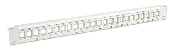 Pannello Patch Modulare Senza Frutti 24 Posti 1U Grigio - immagine 2