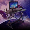 Scrivania Gaming Ergonomica Tavolo da Gioco per PC 110 cm Nero - immagine 6
