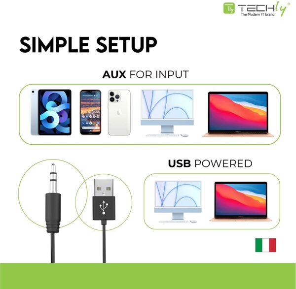 Set Altoparlanti per Notebook e PC USB 2.0 Jack 3,5mm Controllo Volume - immagine 6