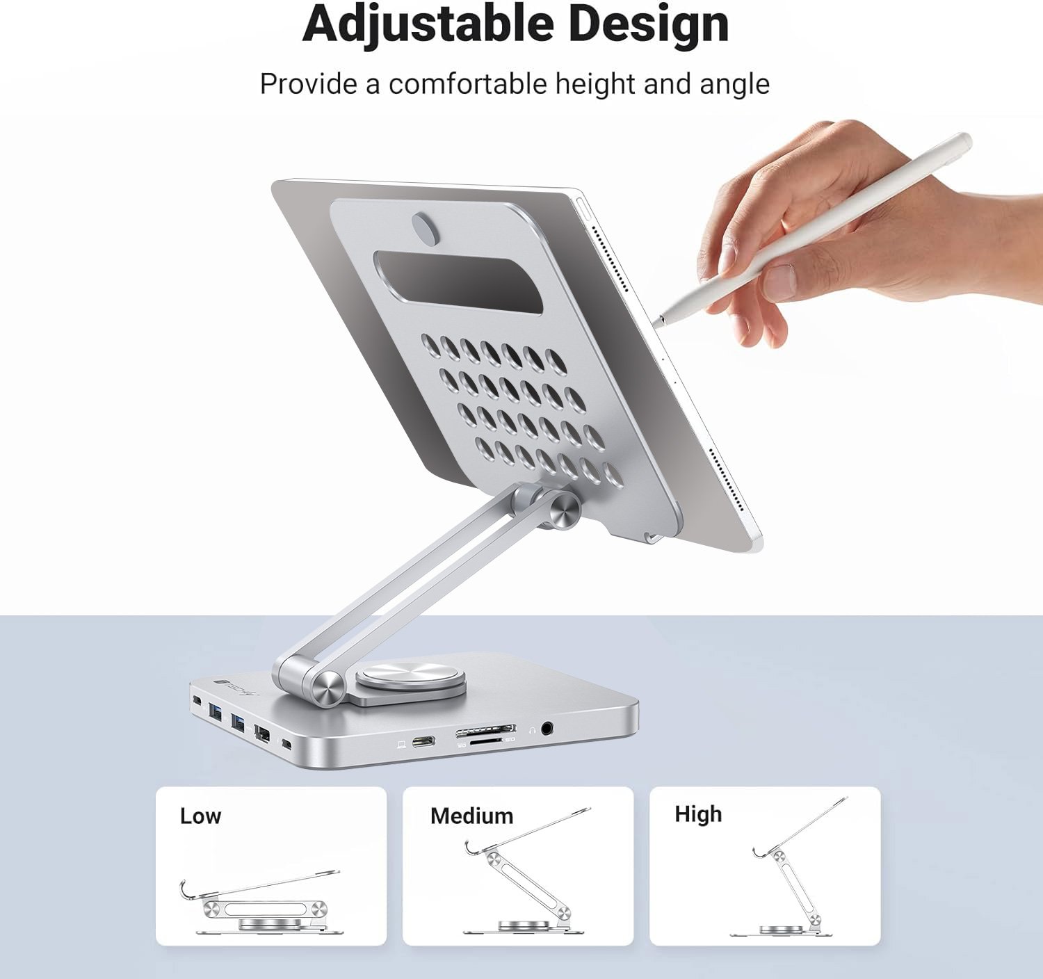 Supporto per Tablet Hub Docking Station USB-C™ 8 in 1 - immagine 6