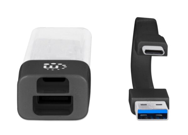 Hub Combo USB 3.0 USB-C™ e USB-A 4 Porte Nero Trasparente - immagine 7