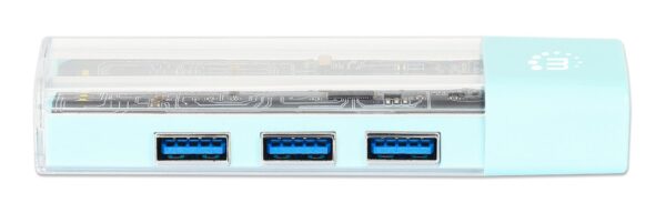 Hub Combo USB 3.0 USB-C™ e USB-A 4 Porte Verde Trasparente - immagine 7