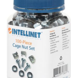 Kit Set 100 Viti, 100 Dadi e 100 Rondelle per Montaggio Rack Silver