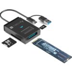 Adattatore USB-A/USB-C™ a NVME/SATA M.2 con Lettore Memorie SD/TF