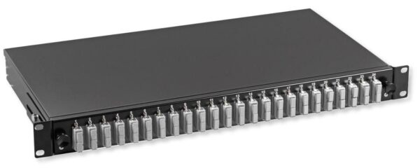 Cassetto Ottico 19'' con 24 bussole SC Duplex Multimodale OM2 Nero