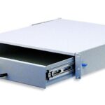 Cassetto Porta Tastiera 2U per Armadi Rack 19'' con Serratura Grigio