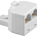 Adattatore a T ISDN 1xRJ45 M a 2xRJ45 F Bianco