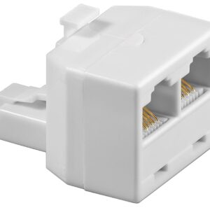Adattatore a T ISDN 1xRJ45 M a 2xRJ45 F Bianco