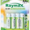 Blister 4 Batterie Ricaricabili Stilo AA 2500 mAh