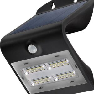 Lampada LED Solare a Muro 3,2W IP65 Sensore di Movimento Nero