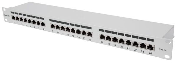 Pannello Patch FTP 24 porte 19'' Cat6a Grigio