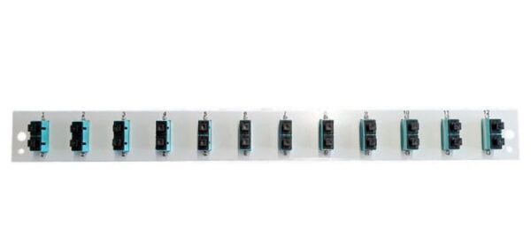 Pannello Frontale per Cassetto Ottico 1U 12 SC Duplex/LC OM3 Grigio